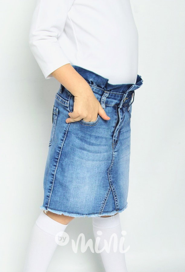 Jeans sukně se zvýšeným pasem