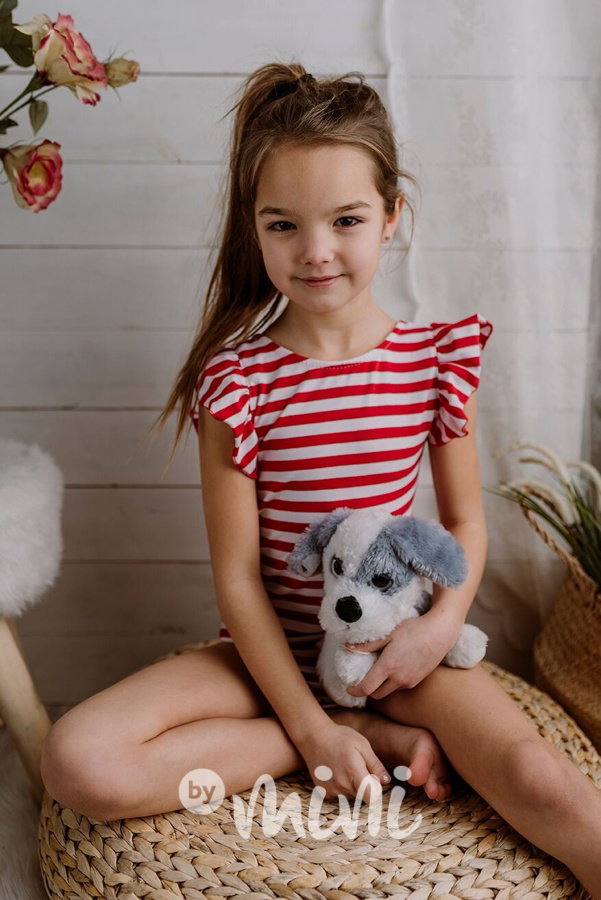 Pruhované summer body red/white