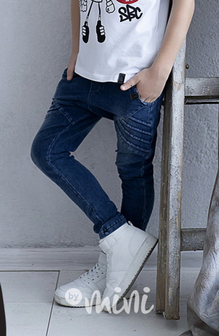 Jeans baggy tepláčky s prošitím