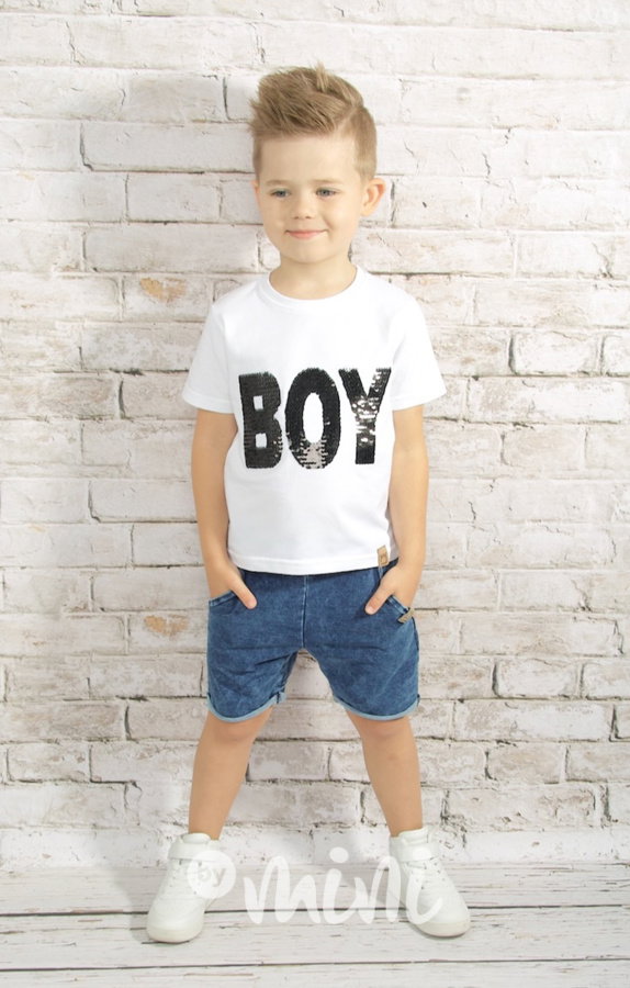 BOY flitr triko bílé