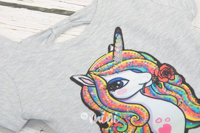 Pony mašličkový top šedý