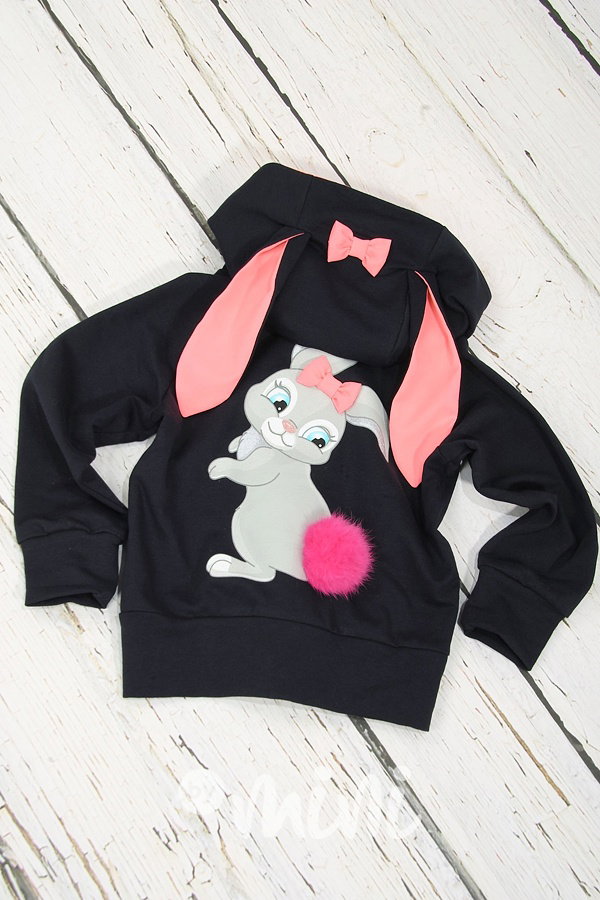 Bunny mikina s ouškama modrá