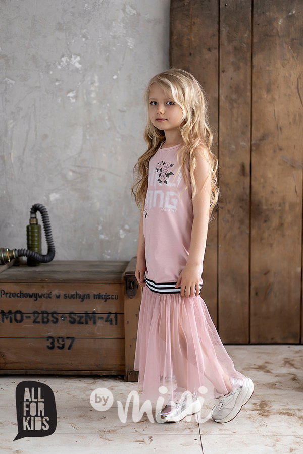 Girl gang design šaty pink
