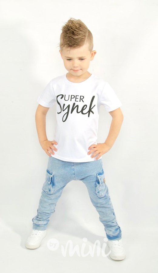Super synek chlapecké triko bílé