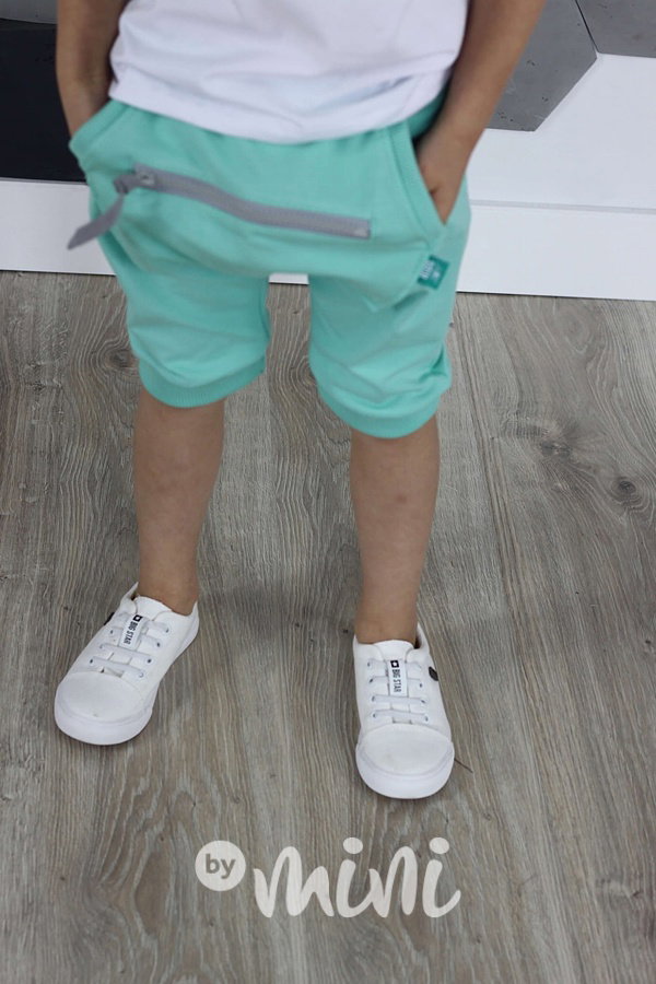 Mint baggy shorts zip