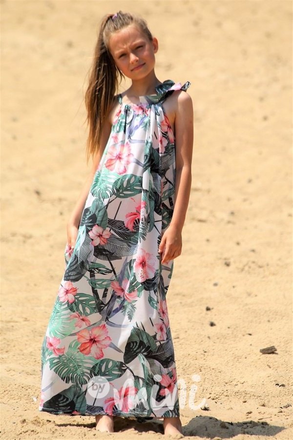 Dlouhé dívčí květované MAXI šaty