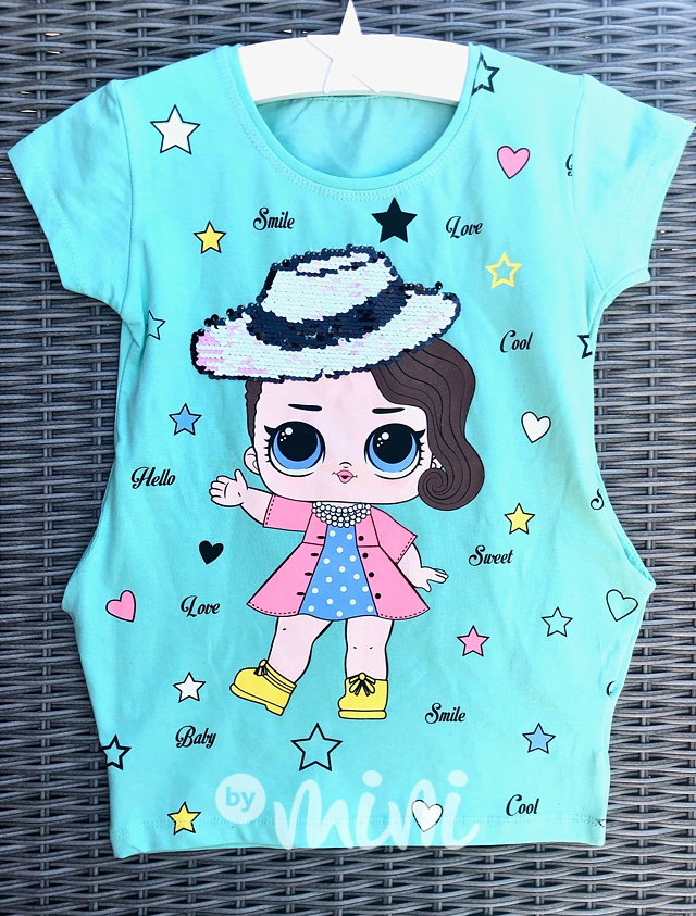 LOL tunika s flitr kloboučkem mint