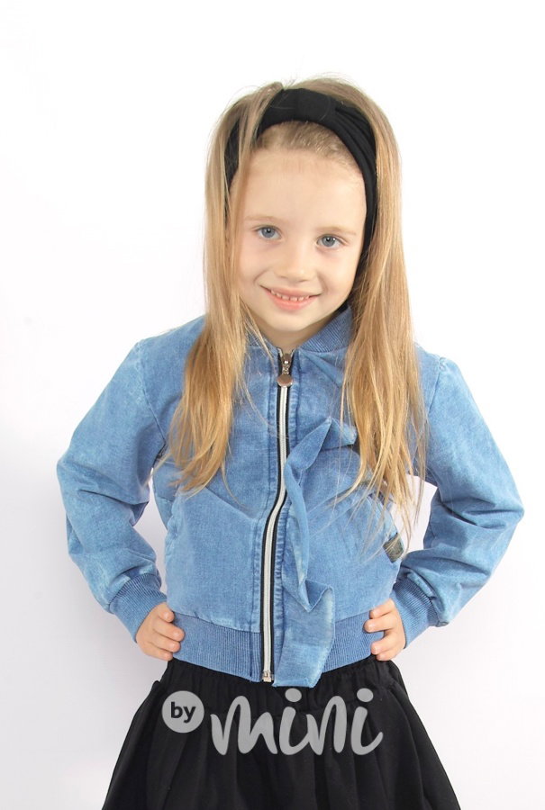 Jeans mikina s řasením
