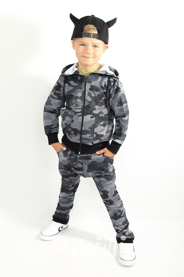Grey army mikina s kapucí
