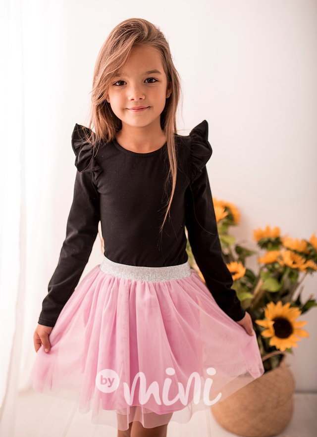 Pink silver tylová tutu sukně