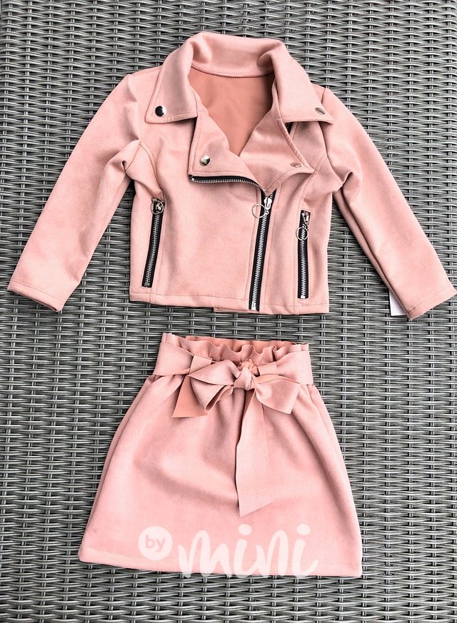 Dívčí set - bunda + sukně pink