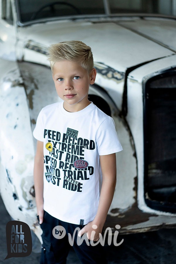 Triko pro kluky "Speed" bílé