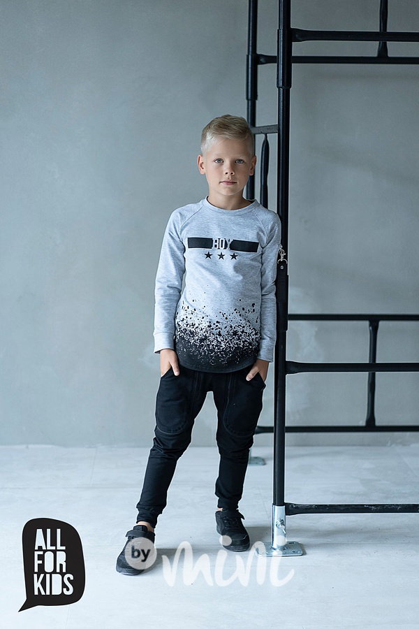 BOY chalenge mikina s karabinou grey