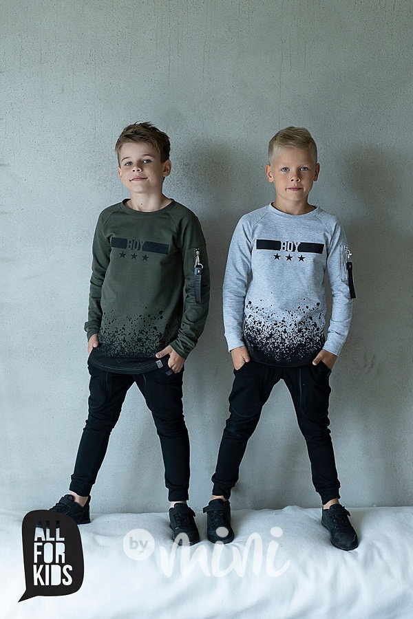 BOY chalenge mikina s karabinou khaki