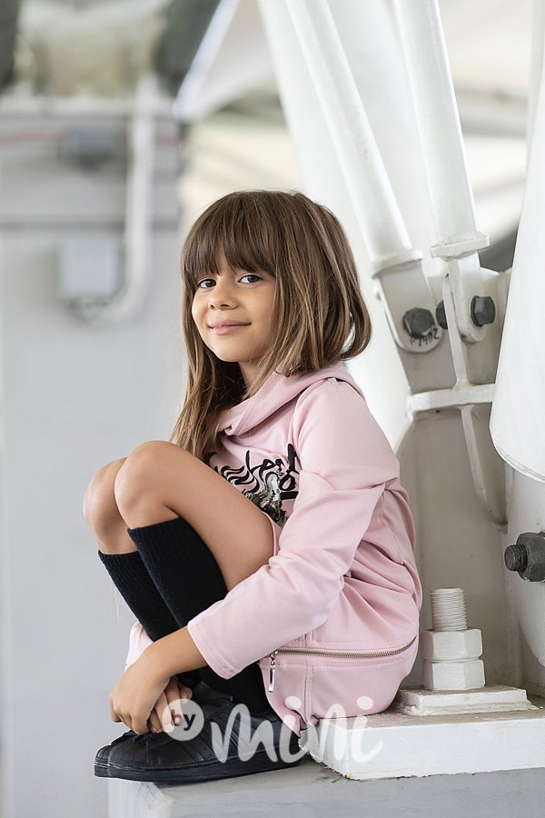 *Premium* Manifest hoodie dress pink - luxusní růžová dívčí mikina
