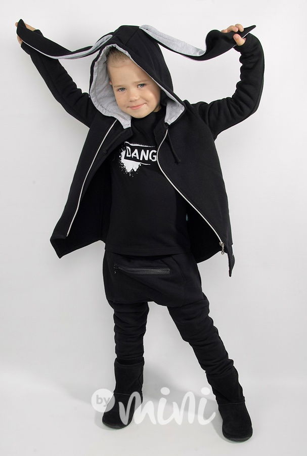 Super termo baggy tepláčky se zipem - černé