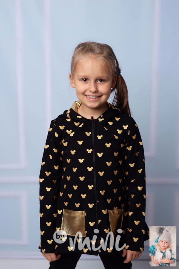 Minnie designová mikina gold/black