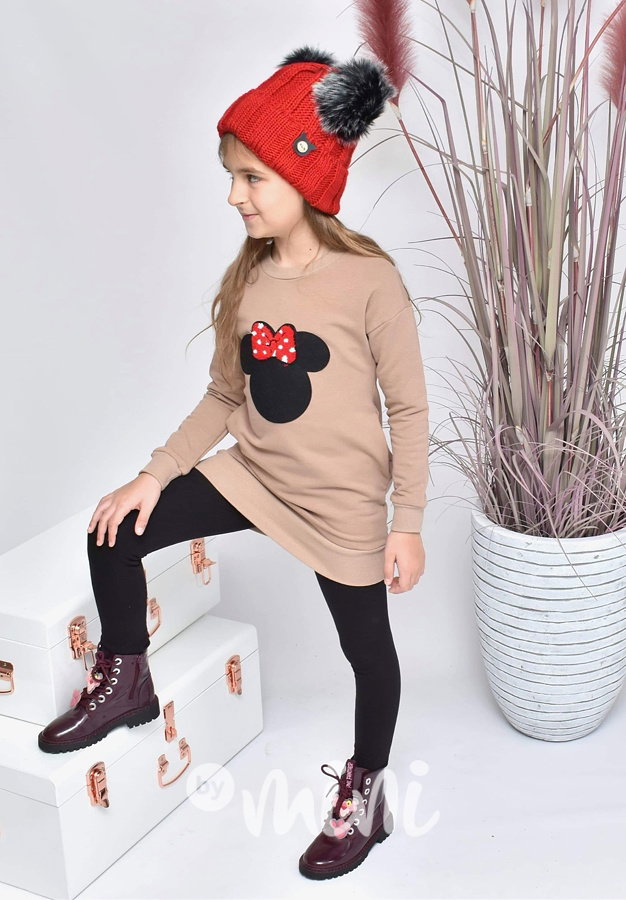 Winter vyteplená mikčotunika Minnie - cappuccino