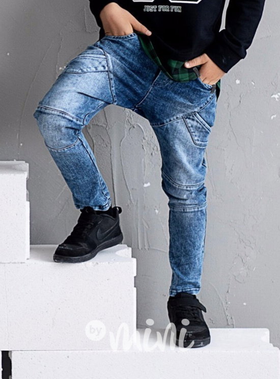 Blue jeans tepláčky s prošitím