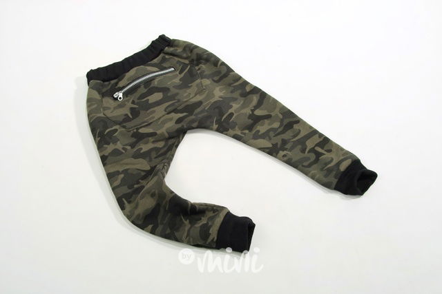 Army baggy tepláčky se zipem