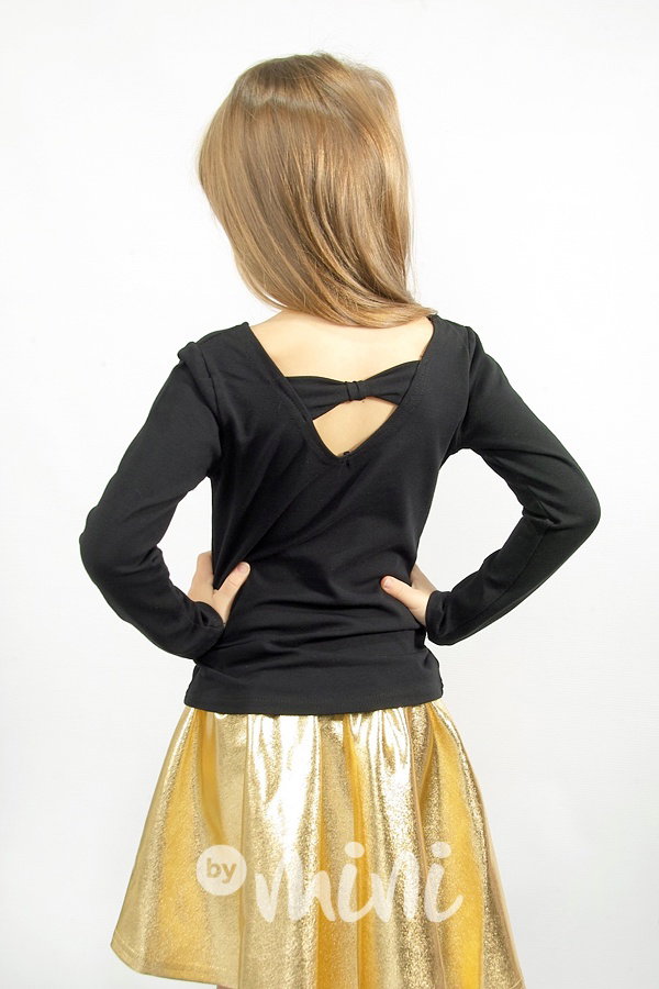 Ballerina top s mašličkou - černý