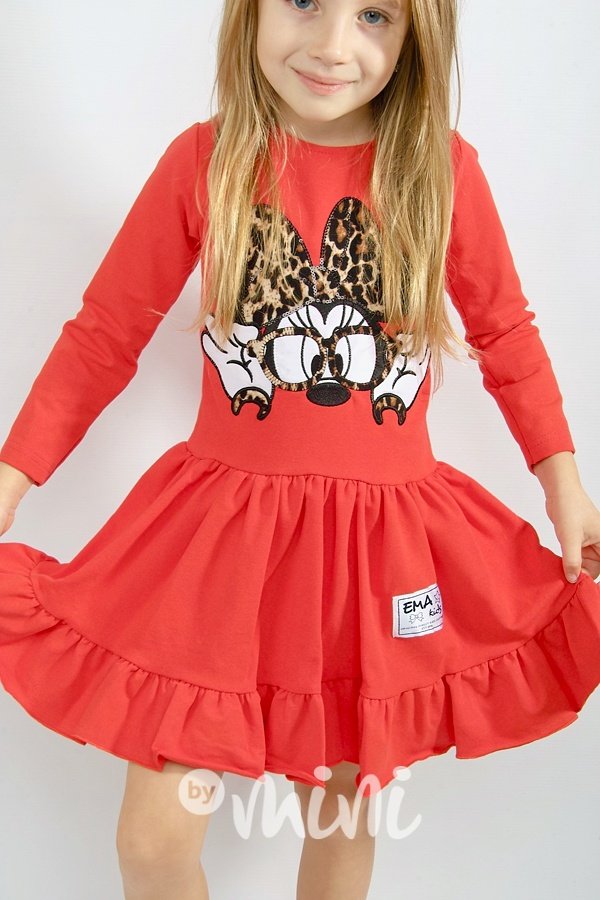 Minnie volánkové šaty červené