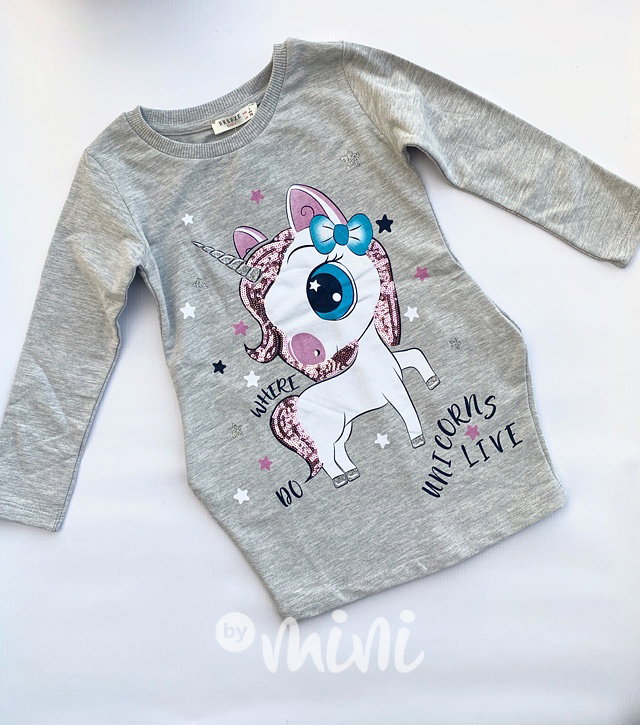 Unicorn - mikčotunika šedá
