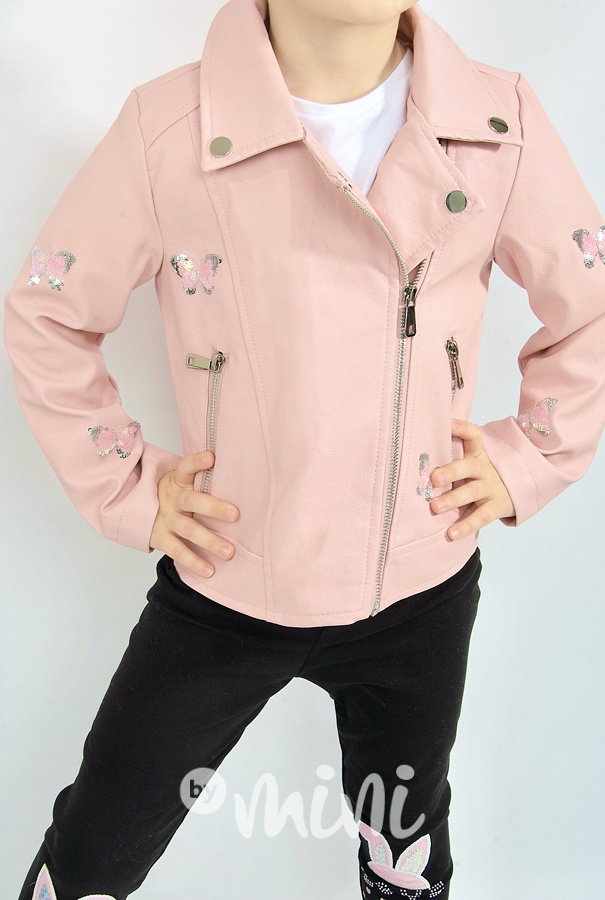 Pink křivák s flitr motýlky
