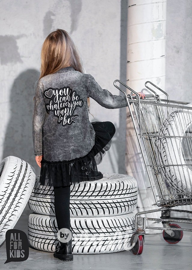 Košilová tunika s tylem - black jeans