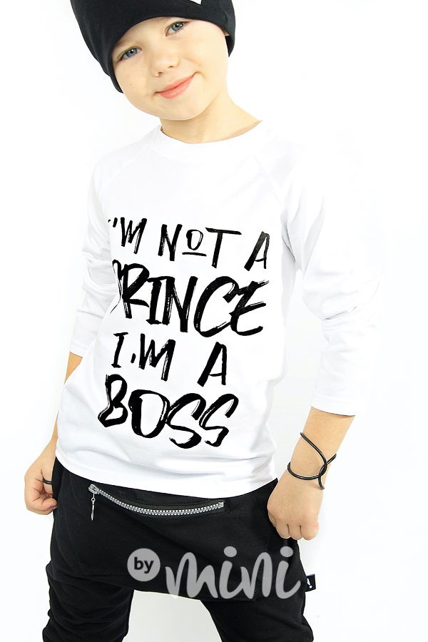 Chlapecké bavlněné triko s dlouhým rukávem a nápisem