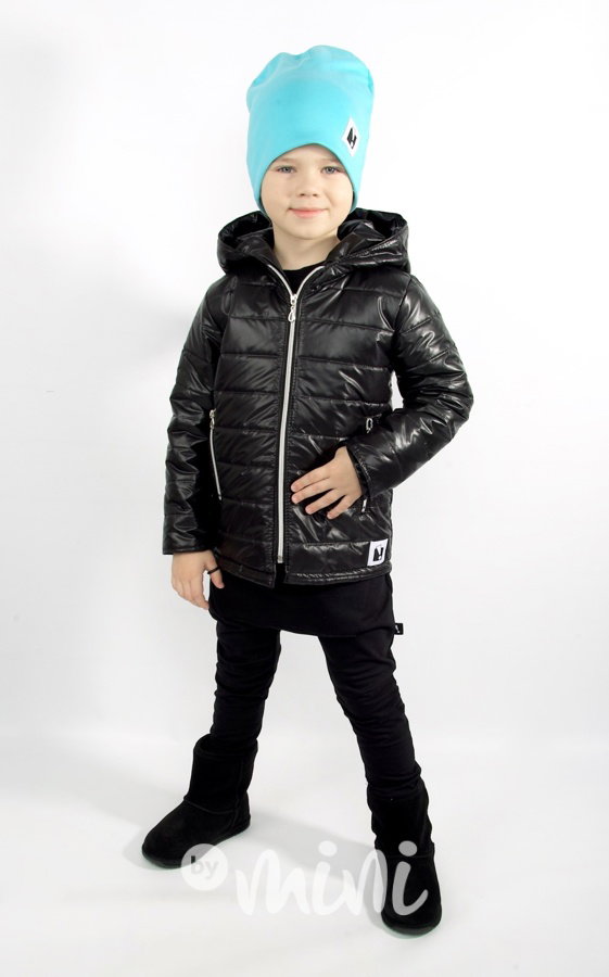 Jarní prošívaná long bunda - black