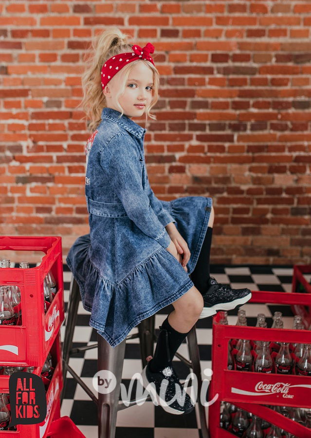 Košilové jeans šaty - pin up style