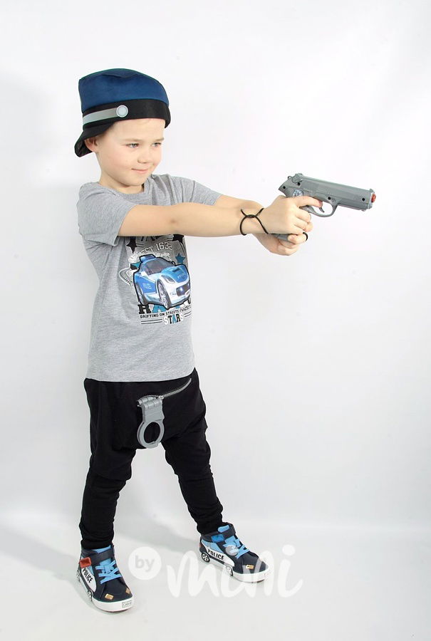 Policejní blikací triko - šedé