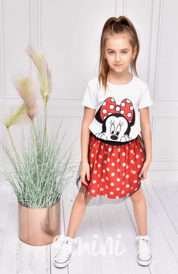Dívčí triko Minnie + červená sukýnka