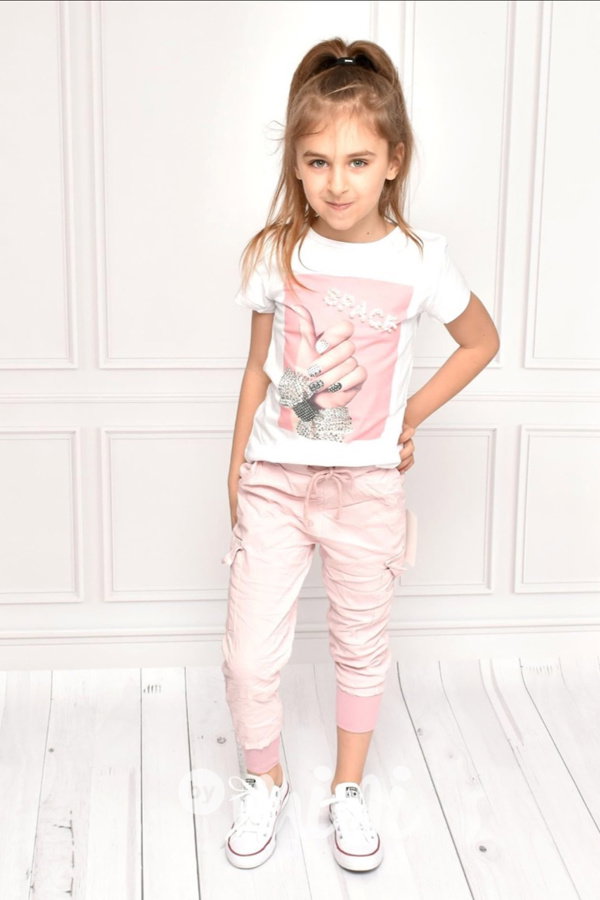 Pink kalhoty + fashion triko
