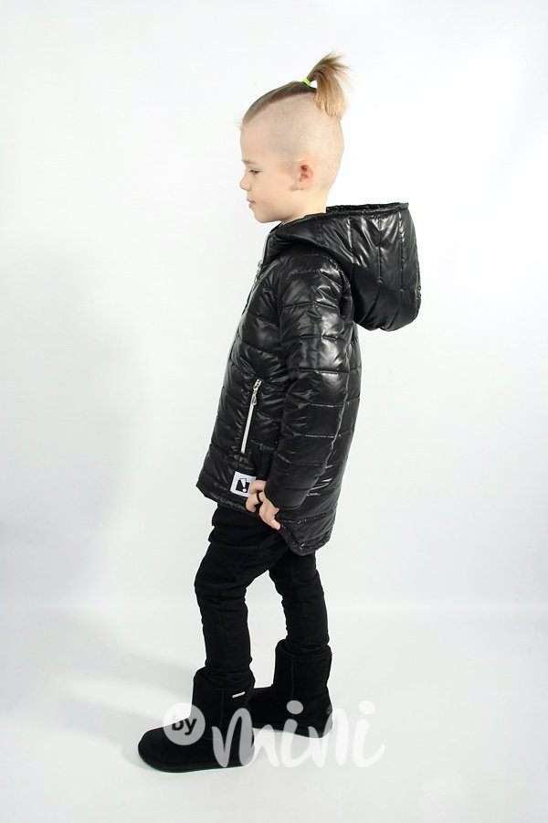 Jarní prošívaná long bunda - black