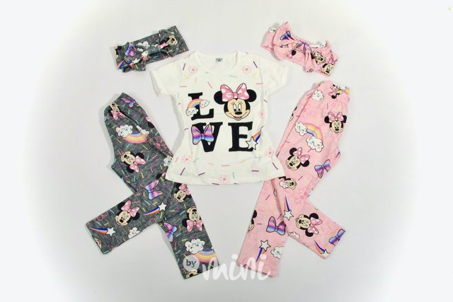 3ks Minnie Mouse dívčí set - pink