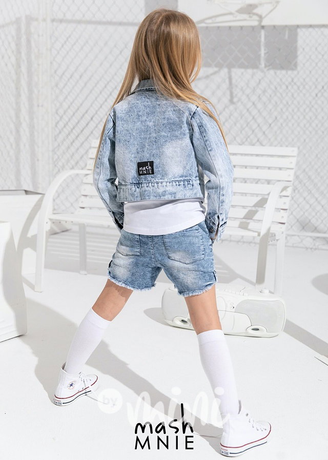 Jeans bunda s odnímatelným tylem blue *Premium*