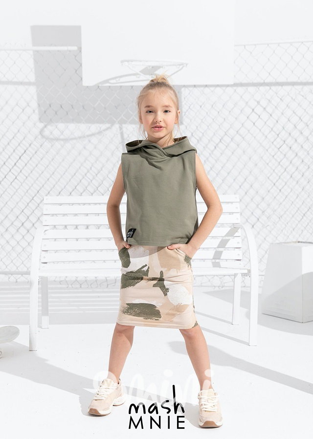 Different hoodie top khaki *Premium*