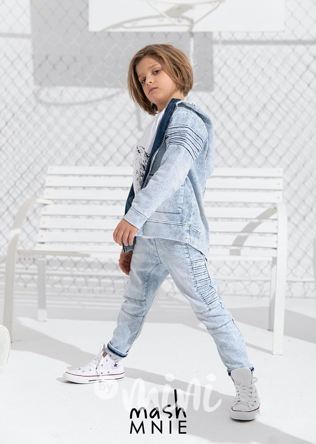 WOLF SOFT JEANS CHLAPECKÁ MIKINA ICE BLUE *PREMIUM*