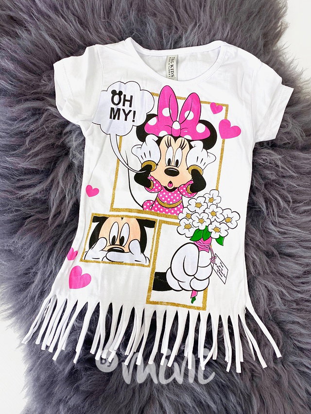 Minnie letní blůzka třásně - bílá