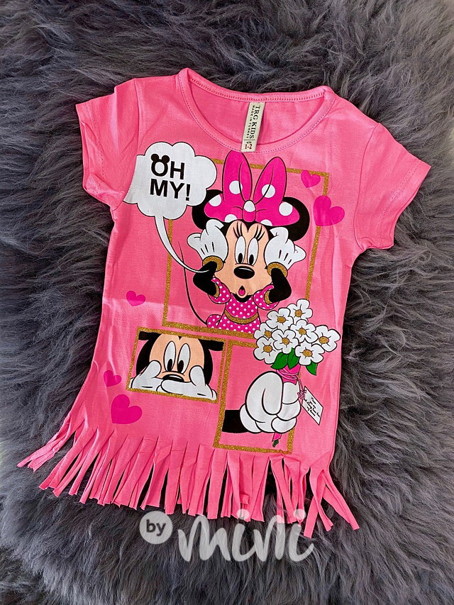 Minnie letní blůzka třásně - růžová