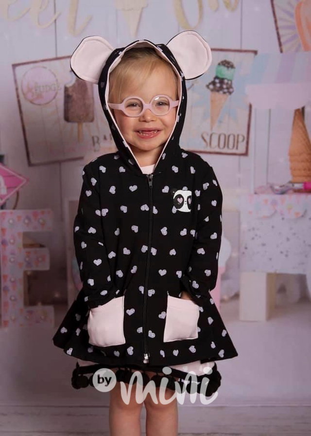 Panda long mikina s mašličkou