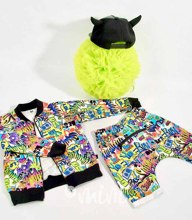 Street art baggy kraťasy se zipem