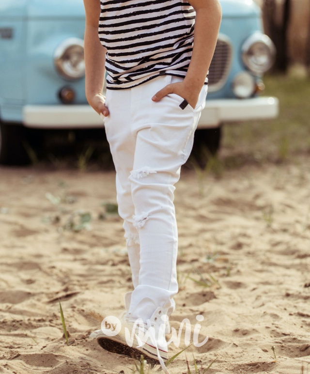 White ripped jeans