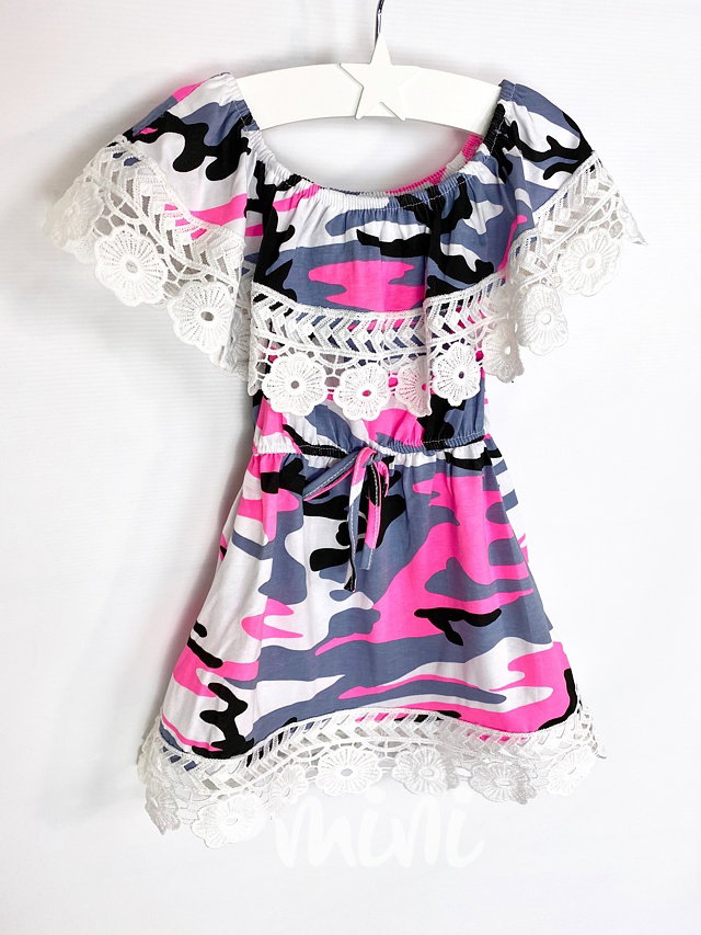Summer hispánky lemované maxi krajkou - neon army