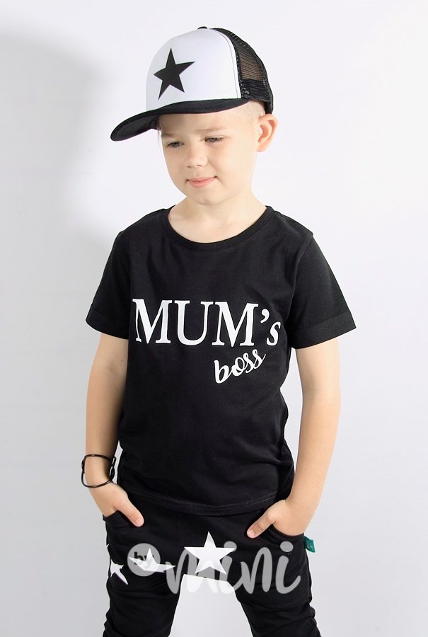 MUM's boss chlapecké triko černé