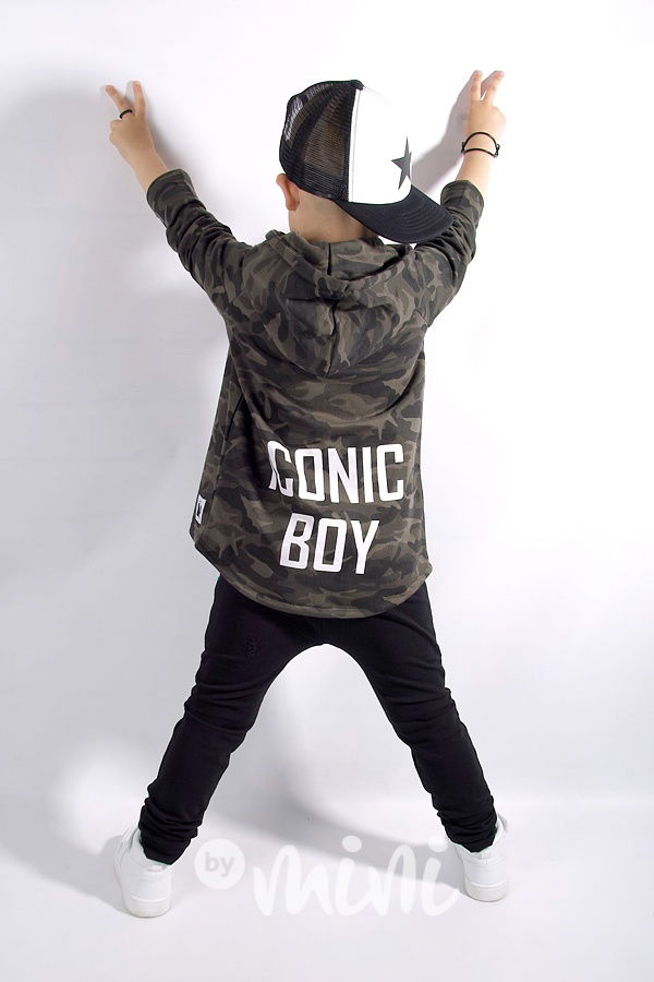 Iconic boy long mikina - army