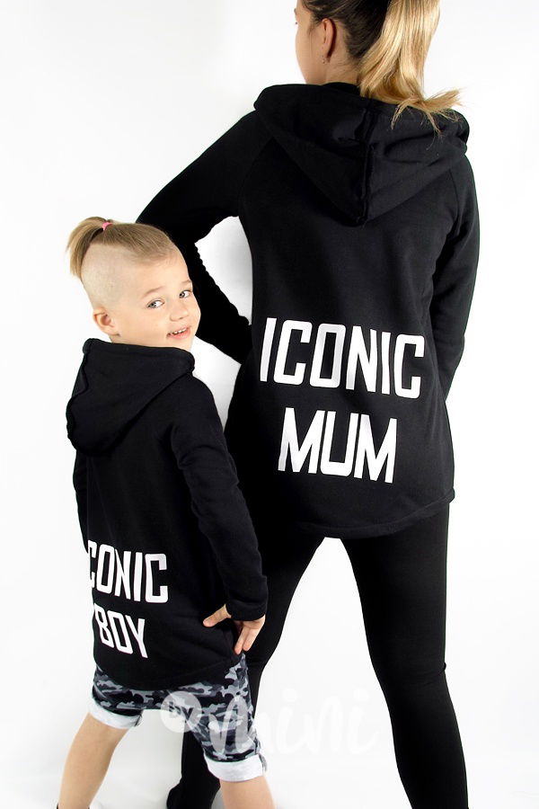 Iconic boy long mikina - černá