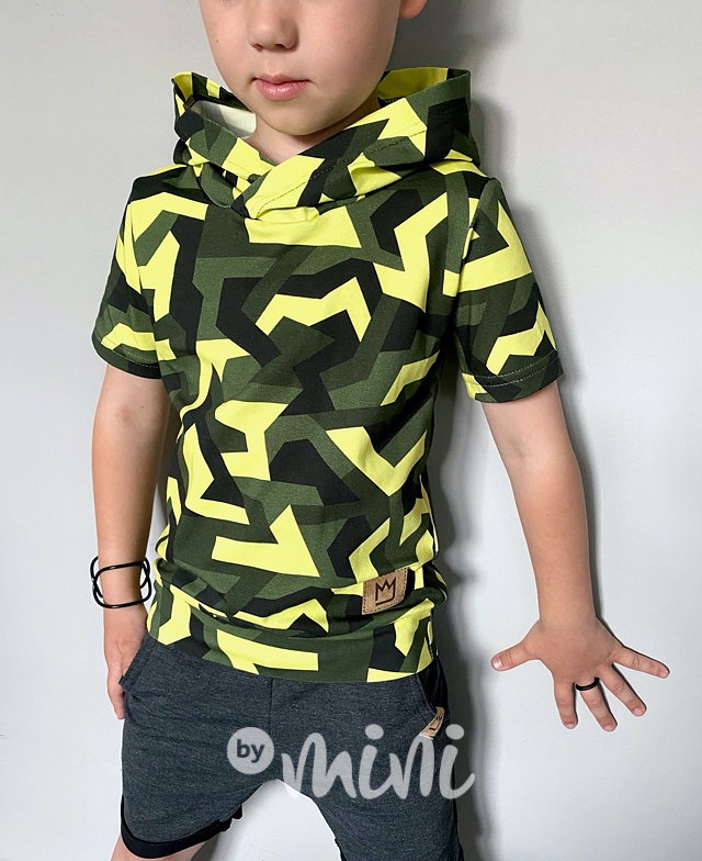 Hoodie triko - zigzag neon